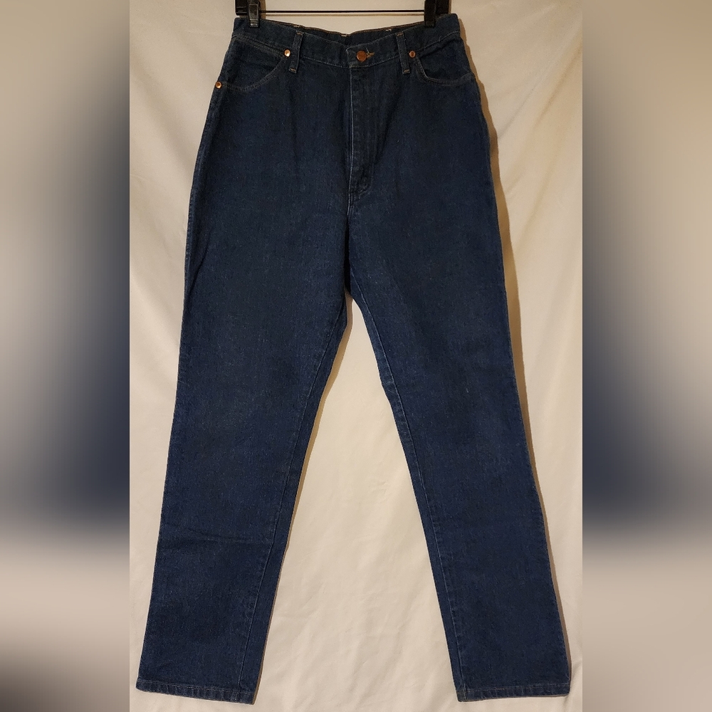 Wrangler High Rise Blue Jeans Classic Denim Dungarees